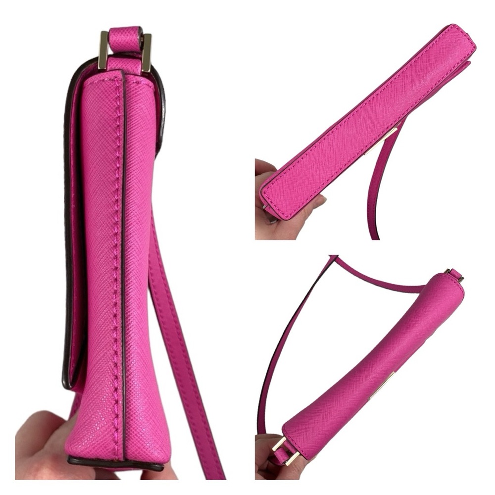 Kate Spade EUC Sally Newberry Lane Hot Pink Leather Turnlock Crossbody - Picture 6 of 16
